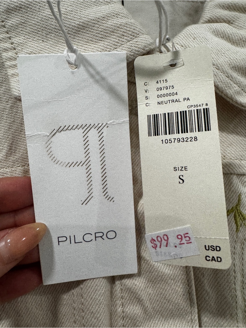 Pilcro Cream Embroidered Jean Jacket - Picture 3 of 3